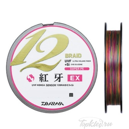 Шнур плетёный PE Daiwa - KOHGA 12EX+SI 12BRAID 200m #1.2 multicolor 12,2кг.