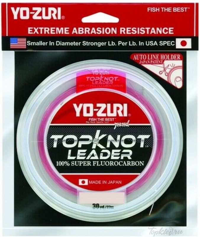 Флюорокарбон Yo-Zuri TOPKNOT LEADER FLUOROCARBON 100% 30YDS 60Lbs 0.700mm (natural clear)