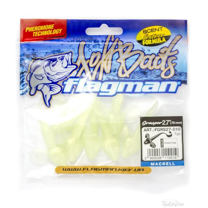 Мягкая приманка Flagman виброхвост Grasper 2,7" phantom 7pc macrell
