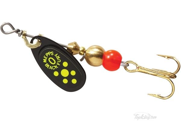 Блесна вращающаяся Mepps Black Fury 0, Gold/Chartreuse ( уп.5шт.)