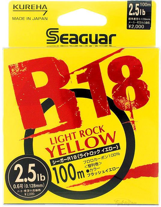 Флюорокарбон Kureha - R18 LIGHT ROCK YE 100m 2,5Lb #0.6 0,128 1,25кг