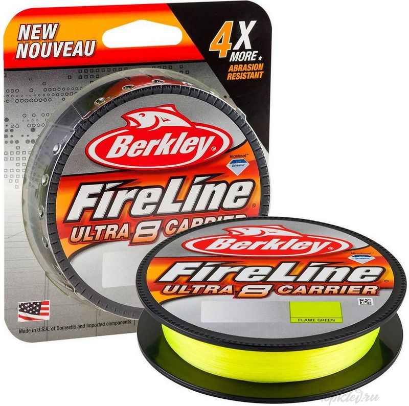 Шнур плетеный Berkley Fireline Ultra 8 Fluo Green 150m 0.20mm 13.9kg
