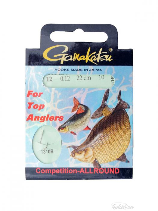 Крючок с поводком Gamakatsu BKS-1310B Allround 22см Comp №12 d поводка 0,12 (10шт.)