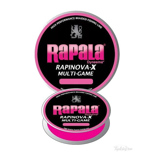 Шнур плетеный Rapala RAPINOVA-X 150 м PE 1.2/ 0,185мм 11,9кг ярко-розовый