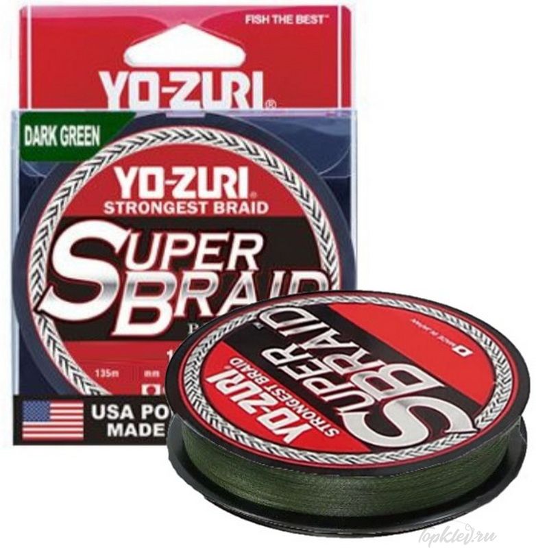 Шнур плетеный Yo-Zuri PE SUPERBRAID 300YDS Dark Green 20Lbs (0.23mm)