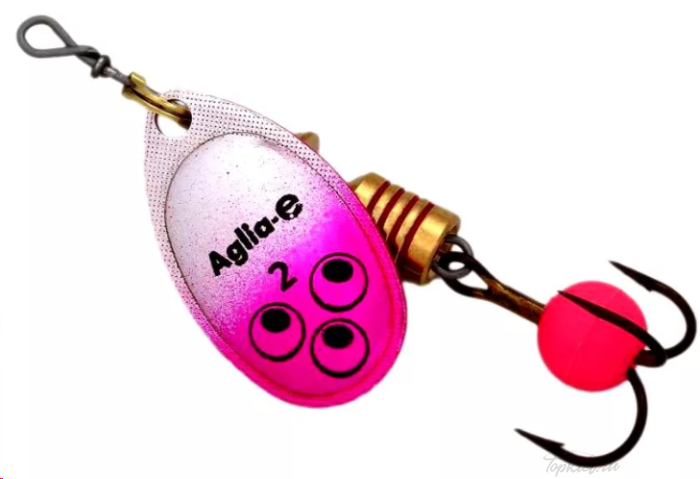 Блесна вращающаяся Mepps "Aglia E" №2 Pink Bright на подложке 1 шт.