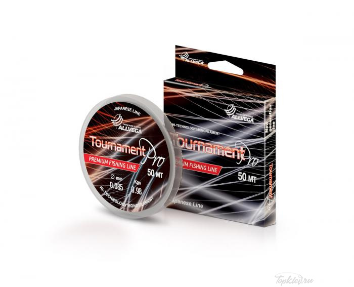 Леска Allvega поводковая Tournament Pro Premium 50m 0.085mm (0.98кг) прозрачная