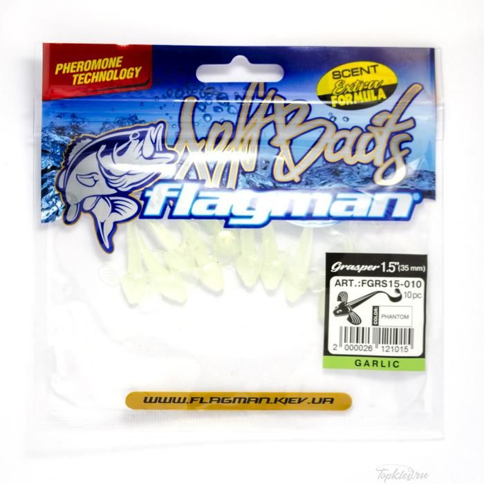 Мягкая приманка Flagman виброхвост Grasper 1,5" phantom 10pc garlic