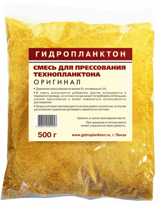 Смесь для прессования технопланктона Мед, 500г (цена за 10 пакетов в коробке)
