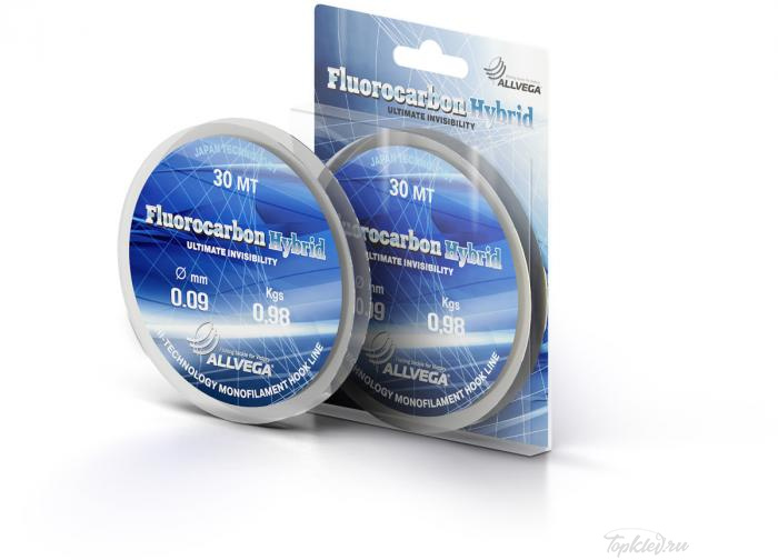 Флюорокарбон Allvega "FLUOROCARBON Hybrid" 0.09мм (30м) (0,98кг)
