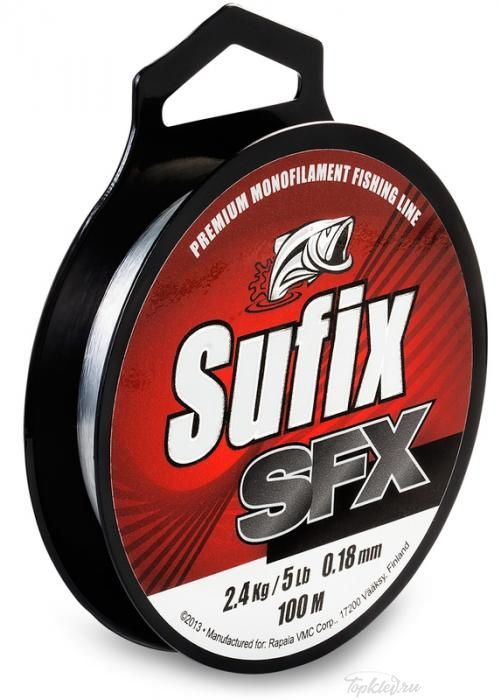 Леска Sufix SFX прозрачная (100м 0,18 мм 2,4кг)