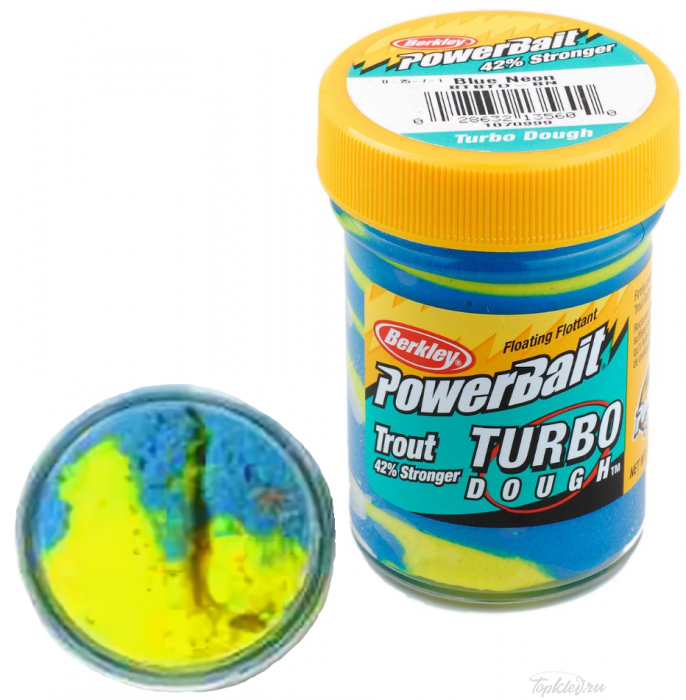 Паста форелевая Berkley PowerBait Select Glitter Turbo Dough Blue Neon 50gr