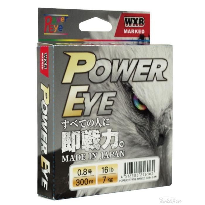Шнур плетёный PE Power Eye WX8 MARKED 300m #4 27,0кг 0,342мм
