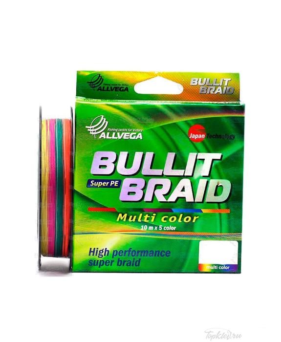 Шнур плетеный Allvega BULLIT BRAID 150м мультиколор 0,40мм (36,3кг)