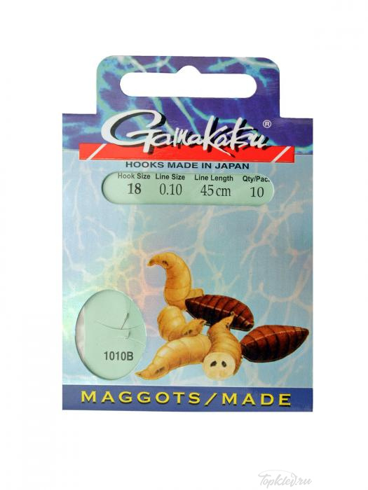 Крючок с поводком Gamakatsu BKS-1010B Maggots 45см №18 d поводка 0,10 (10шт.)
