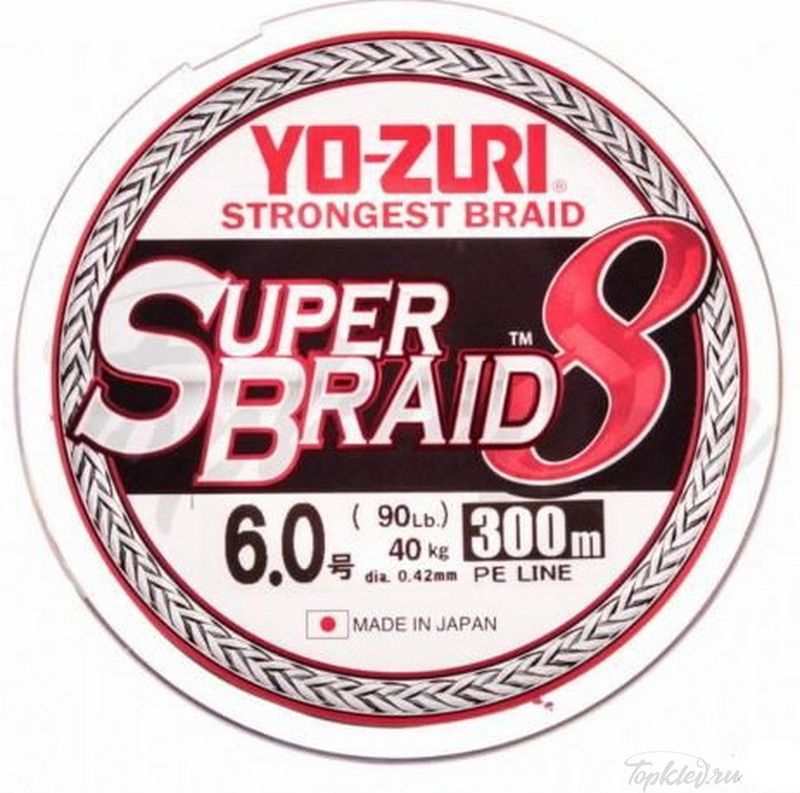 Шнур плетеный Yo-Zuri PE SUPERBRAID 8 300m #6.0 5COLOR 40.0Kg (0.42mm)