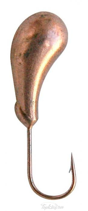 Мормышка вольфрамовая Dixxon-Rus Чесночинка с отверстием d3, медь (10шт)