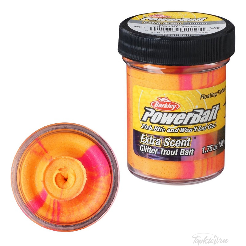 Паста форелевая Berkley PowerBait Extra Scent Glitter Sherbet Sheese