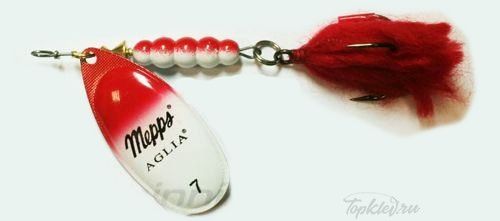 Блесна вращающаяся Mepps Aglia 7 Red/White/Silver (блистер)