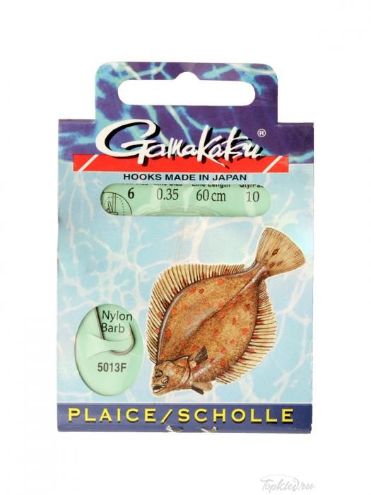 Крючок с поводком Gamakatsu BKD-5013F Flatfish 60см №6 d поводка 0,35 (10шт.)