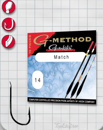 Крючок Gamakatsu G-Method Match B №10 (10шт.)