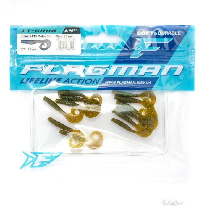 Мягкая приманка Flagman виброхвост TT-Grub 1.4'' #133 Motor Oil