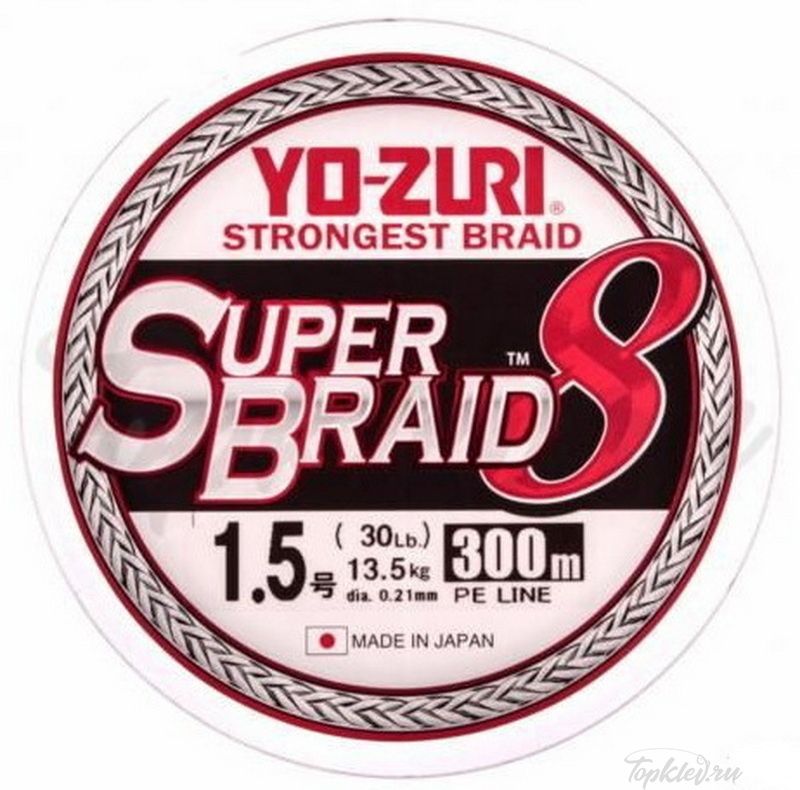 Шнур плетеный Yo-Zuri PE SUPERBRAID 8 300m #1.5 5COLOR 13.5Kg (0.21mm)