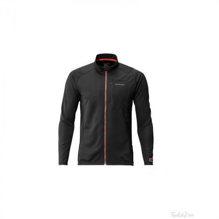 Футболка Shimano MS Full Zip Shirt (long sleeve) SH-001N черная L