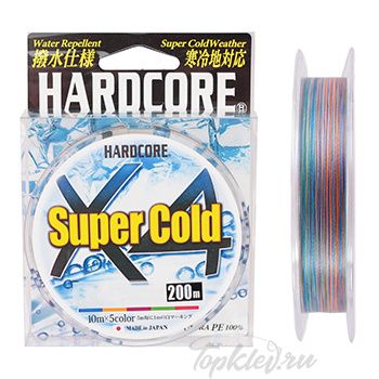Шнур плетеный Duel PE HARDCORE SUPER COLD X4 200m #1.2 5COLOR 9.0kg