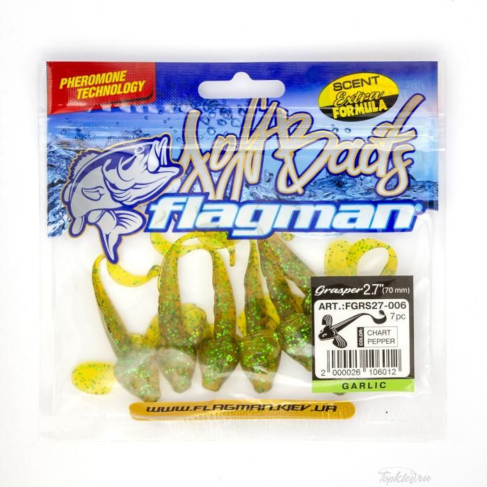 Мягкая приманка Flagman виброхвост Grasper 2,7" chart pepper 7pc garlic