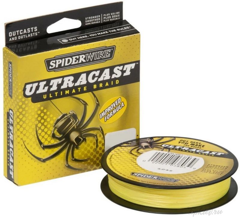 Шнур плетеный Spiderwire Ultracast Yellow 110m 0,30mm 36.5kg