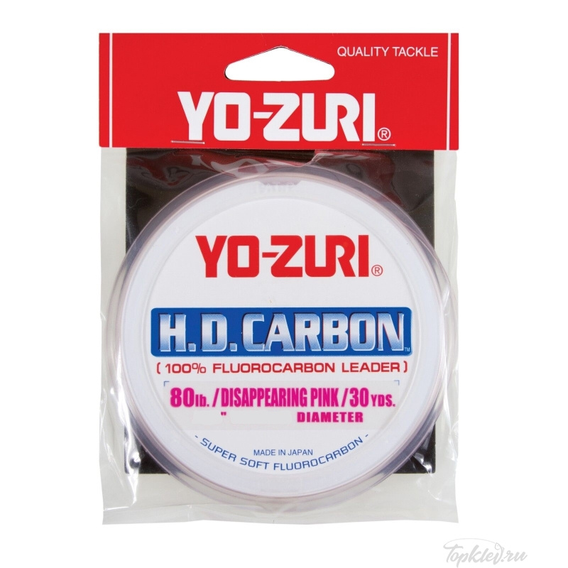 Флюорокарбон Yo-Zuri TOPKNOT LEADER FLUOROCARBON 100% 30YDS 1.48mm (disappearing pink)