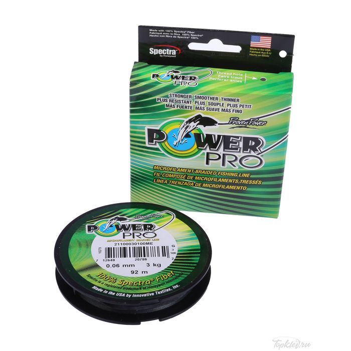 Шнур плетеный Power Pro 92м зеленая 0,32/24кг