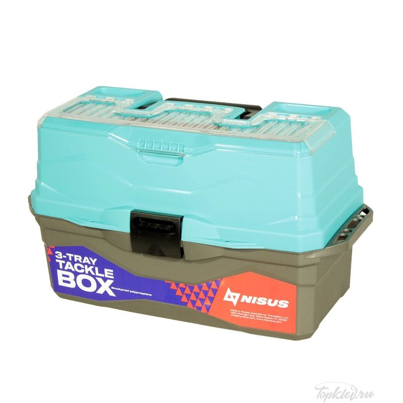 Ящик для снастей Nisus Tackle Box трехполочный бирюзовый