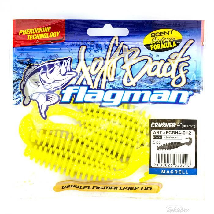 Мягкая приманка Flagman Crusher 4" chartreuse 5pc macrell