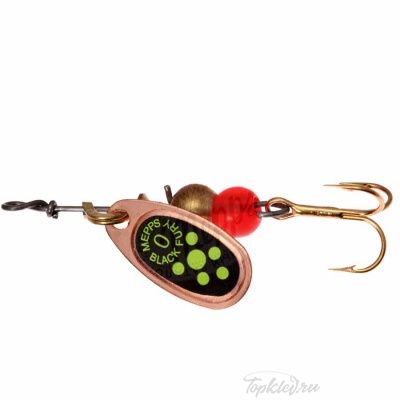 Блесна вращающаяся Mepps "Black Fury CHART CU" №0 (2,5г) на подложке 1 шт.