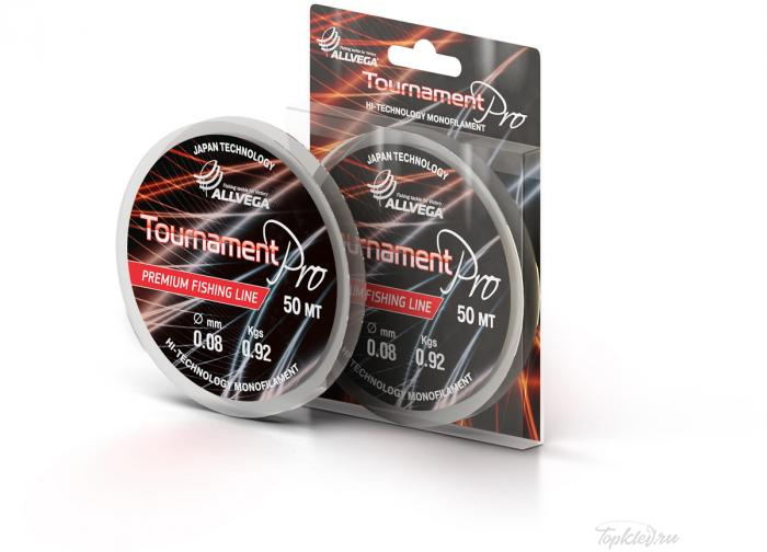 Леска Allvega Tournament pro 0.08мм (50м) (0,92кг) (прозрачная)