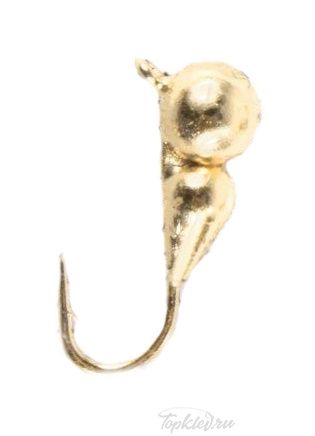 Мормышка вольфрамовая Dixxon-Rus Капля + шар с ушком S, золото (10шт)