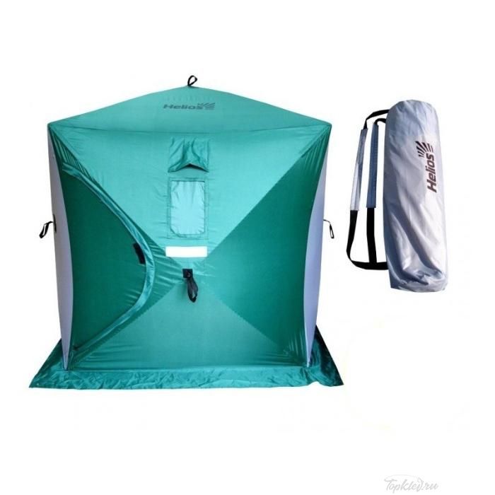 Палатка зимняя куб Helios 1.5х1,5 (зеленый/серый)