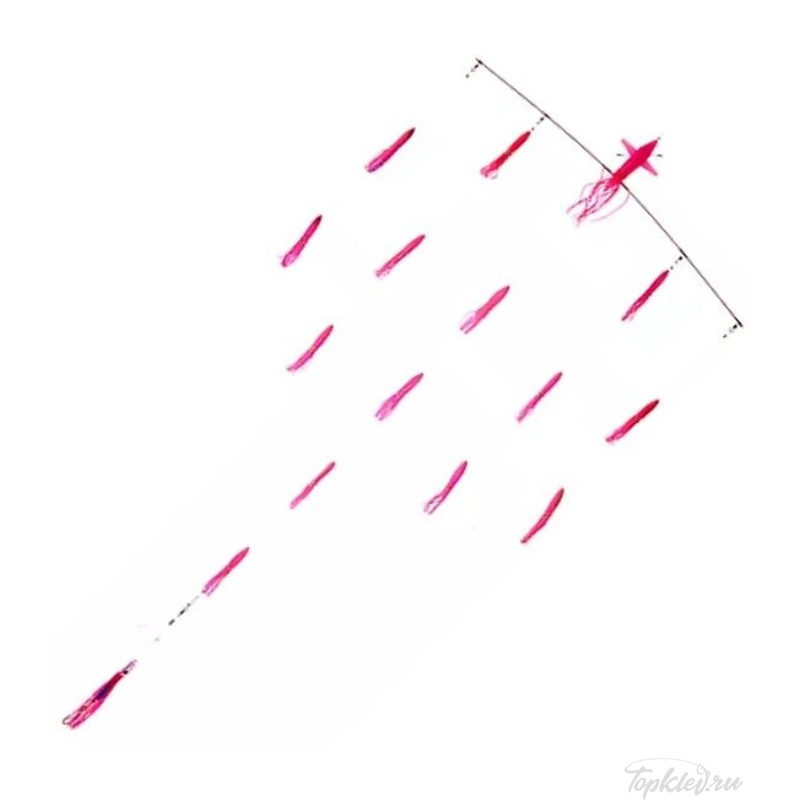 Оснастка Higashi 36 Left Direction Flock fish 6 Squid 540гр #Pink Tiger