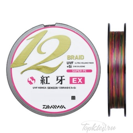 Шнур плетёный PE Daiwa - KOHGA 12EX+SI 12BRAID 200m #0.8 multicolor 7.3кг.