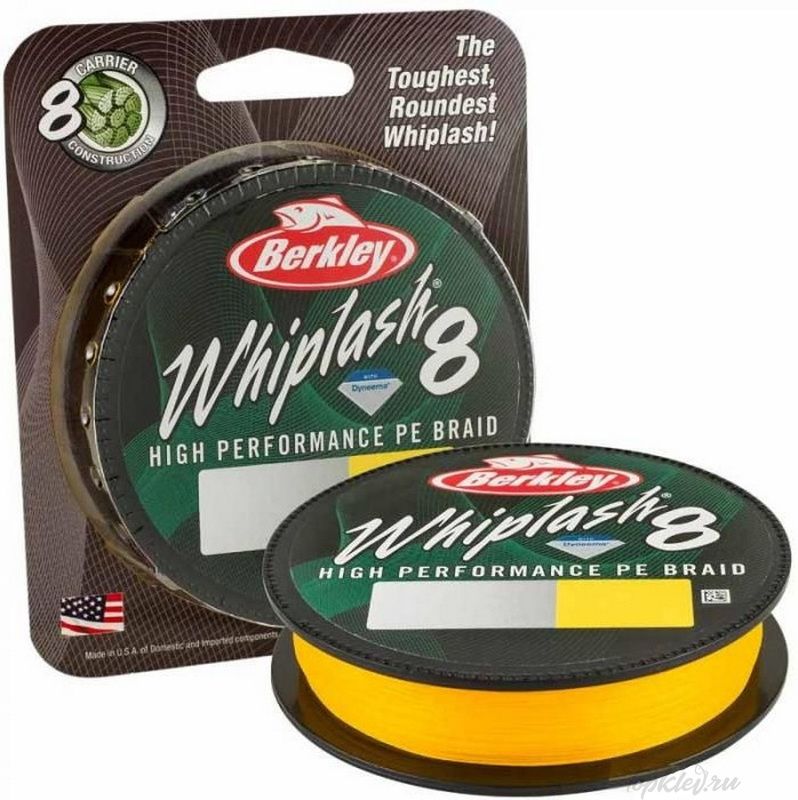 Шнур плетеный Berkley Whiplash 8 Yellow 150m 0.06mm 10.9kg