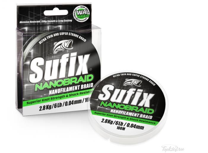 Шнур плетеный Sufix Nano Braid камуфляж 100 м 0.04мм 2,8 кг