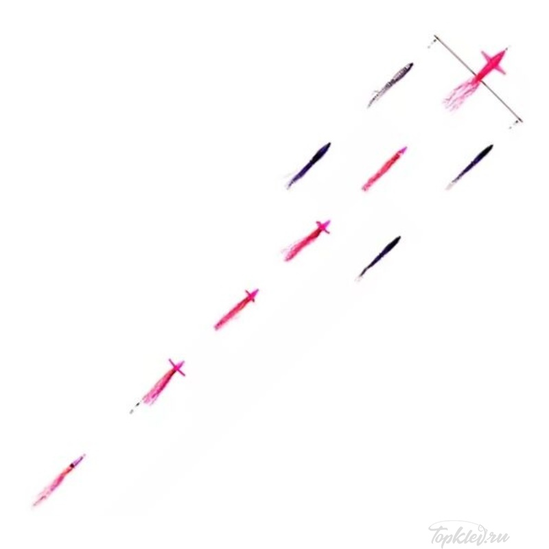 Оснастка Higashi 18 Flock fish 9 Squid 605гр #Combo 1 (Pink Tiger/Purple)