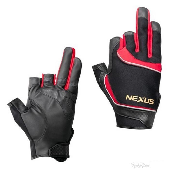 Перчатки Shimano Nexus GL-181M 3 пальца обрез. красн. M