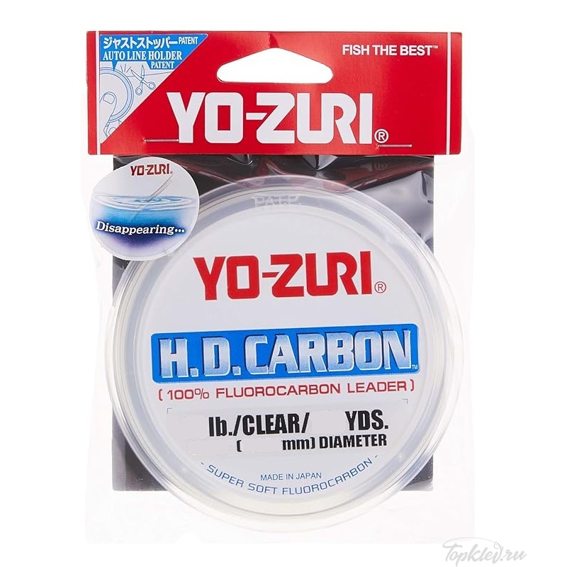 Флюорокарбон Yo-Zuri H.D Carbon Leader 100% #60 (27м, 68кг, 1.215мм) #Clear