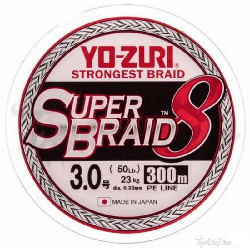 Шнур плетеный Yo-Zuri PE SUPERBRAID 8 300m #3.0 5COLOR 23.0Kg (0.30mm)