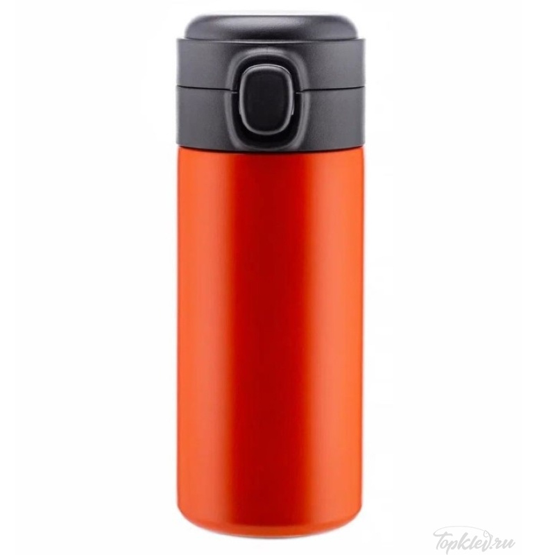 Термокружка Diolex DXMS-350-1 350 мл (с кнопкой - клапаном, оранжевая)