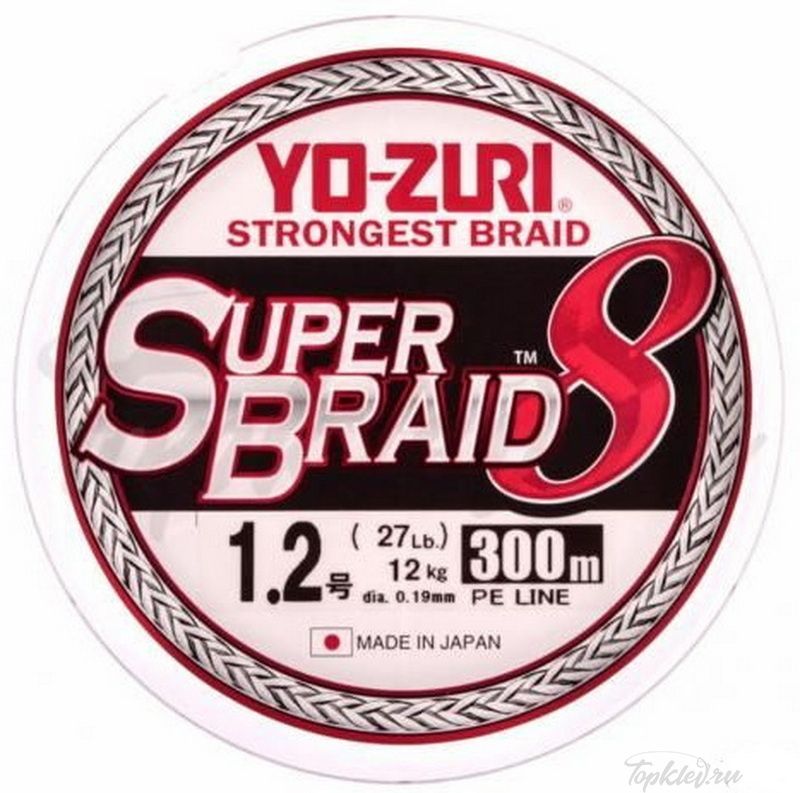 Шнур плетеный Yo-Zuri PE SUPERBRAID 8 300m #1.2 5COLOR 12.0Kg (0.19mm)