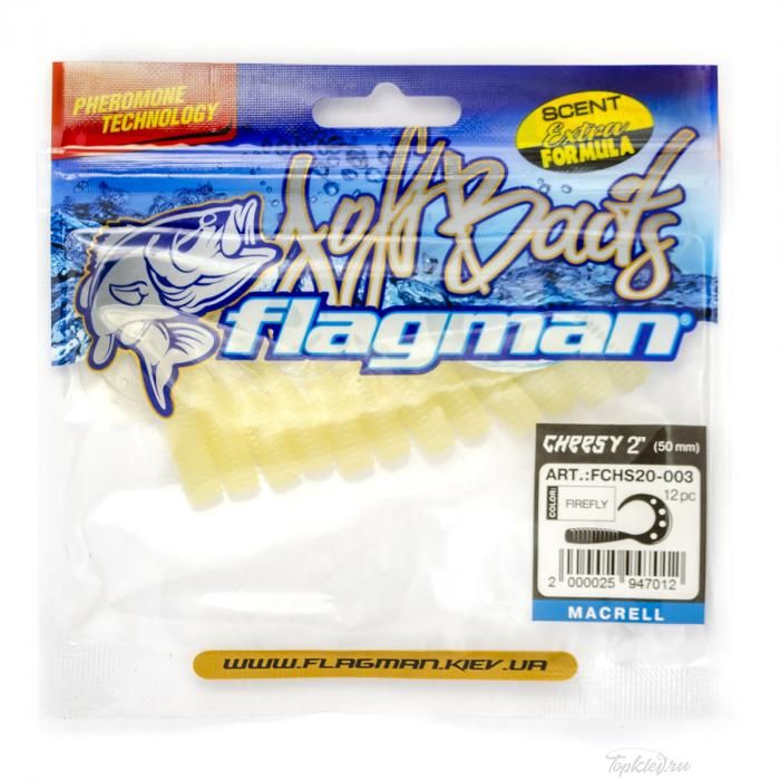 Мягкая приманка Flagman твистер Cheesy 2" firefly 12pc macrell